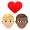 Couple with Heart- Man- Man- Medium-Light Skin Tone- Medium-Dark Skin Tone emoji on Emojione